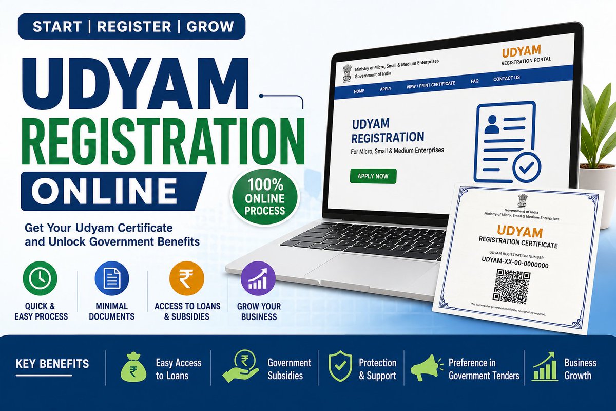 drayshakhan6's tweet photo. Starting a business in India? Government recognition can help you access loans, subsidies, and tender opportunities. 
Learn the Udyam Certificate Application Process and apply with ease.
https://t.co/zTxqqOGRBo
#UdyamRegistration #StartupIndia #SmallBusiness #Entrepreneurship https://t.co/cM59nFGAQI