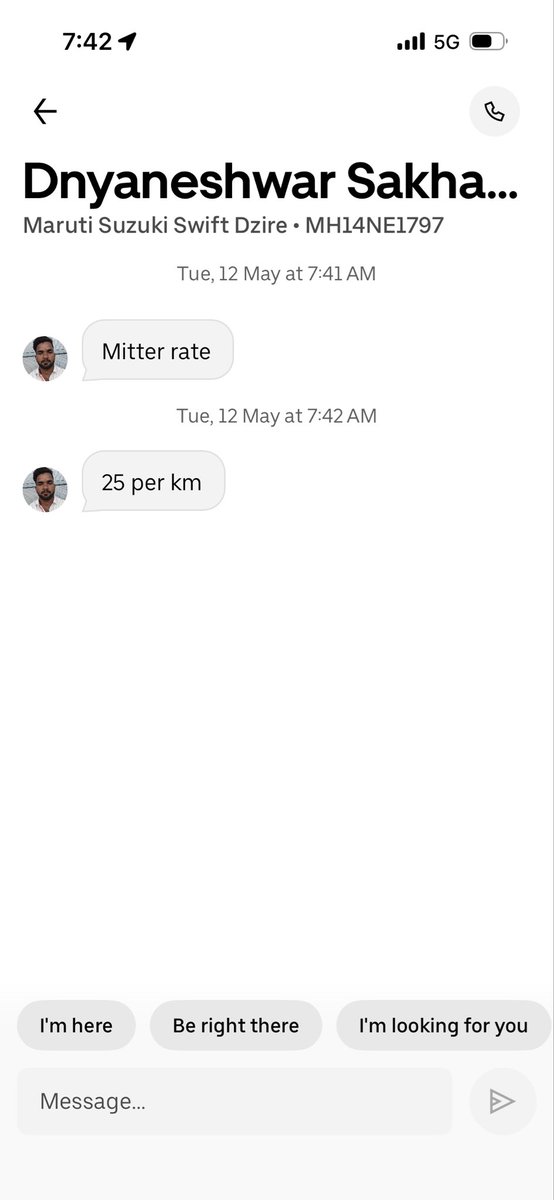 suniel__sharma's tweet photo. Very frustrating experience with Uber in Pune. Driver accepted the trip but never came to pickup and messaged that fare would be by meter instead of the app fare. Why book through Uber if drivers can demand their own price? Screenshot attached. 
@Uber_Support @Uber #uber #pune https://t.co/AyimeWfI1r