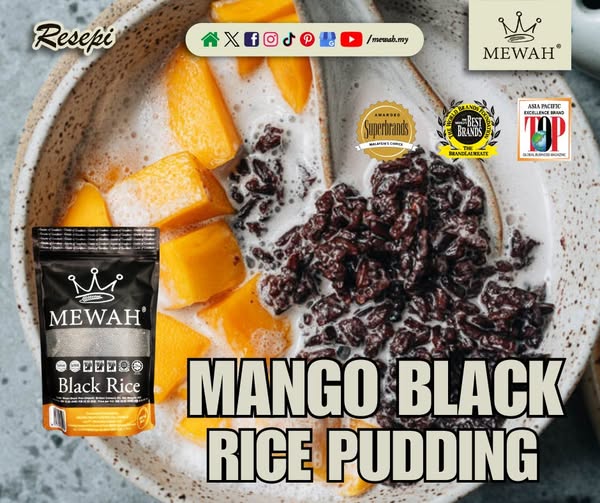 MewahMy's tweet photo. 📷MANGO BLACK RICE PUDDING
Creamy, tropical, and naturally indulgent, this mango black rice pudding blends the rich nuttiness of black rice with the smooth sweetness of ripe mango.
#MewahMY #BlackRice #MangoPudding #HealthyDessertMY #CleanEatingMY #PlantBasedMY #VeganMalaysia https://t.co/1XFizjOgY0