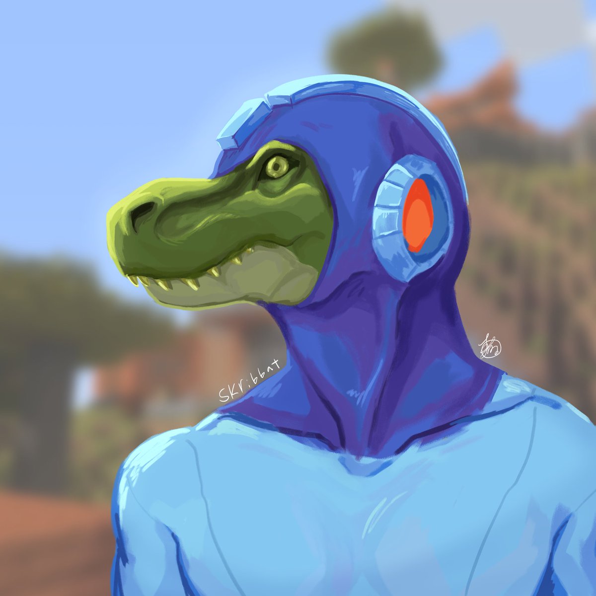 Skribbat's tweet photo. I’m ill and watched all of Slime’s hardcore minecraft videos and decided to paint the mega man skin

Throwing it into the Twitter void bc it doesn’t rlly belong in the subreddit https://t.co/PFutRgfObm
