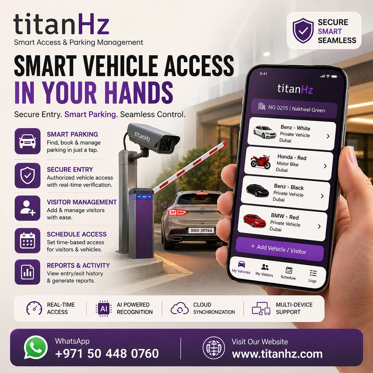 vostokuae's tweet photo. Smart Vehicle Access in Your Hands with TitanHz
Experience a smarter way to manage parking, visitor access, and vehicle entryβall from one powerful mobile app.
WhatsApp: +971 50 448 0760
π https://t.co/luoT1IqpJs
#SmartParking #VehicleAccess #VisitorManagement #TitanHz https://t.co/S3VYFykZA4