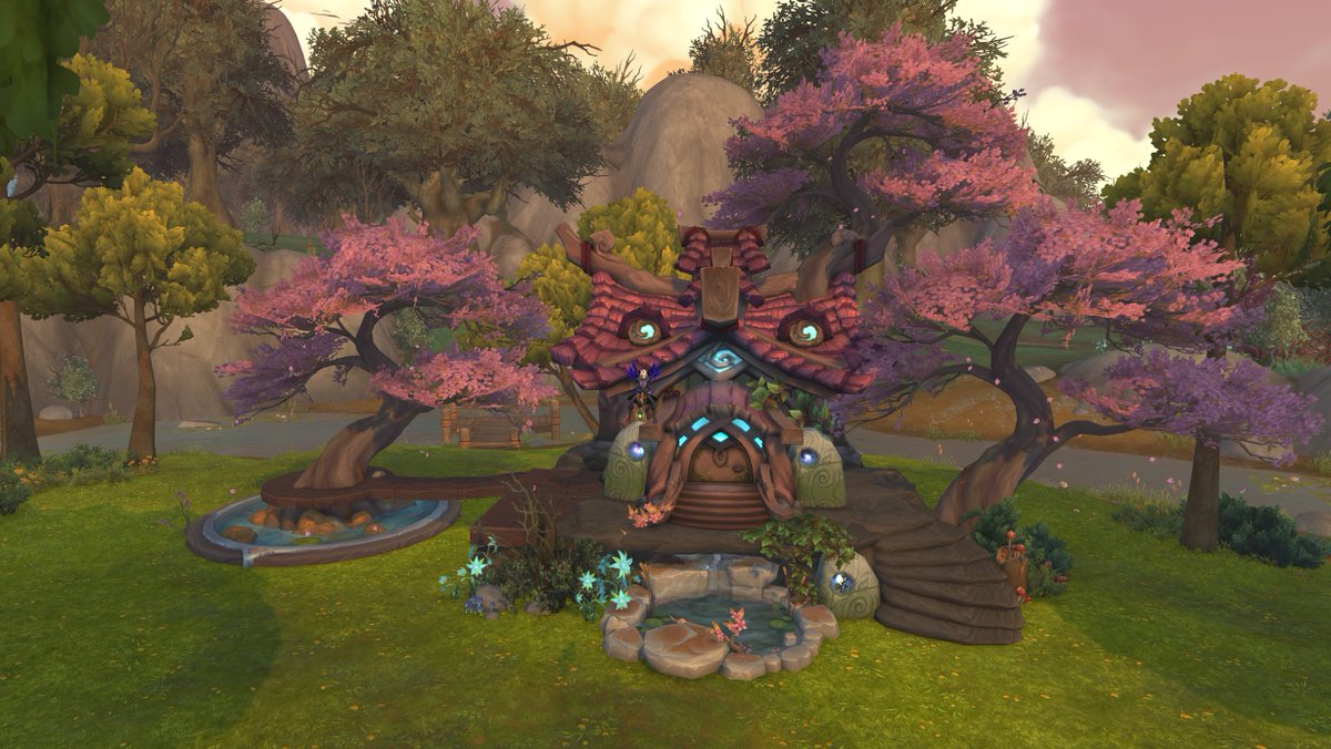 Zervi97's tweet photo. a little exterior housing redesign for spring 🍃🌸 #wow #warcraft #wowhousing @Warcraft https://t.co/TZCWiXXl16