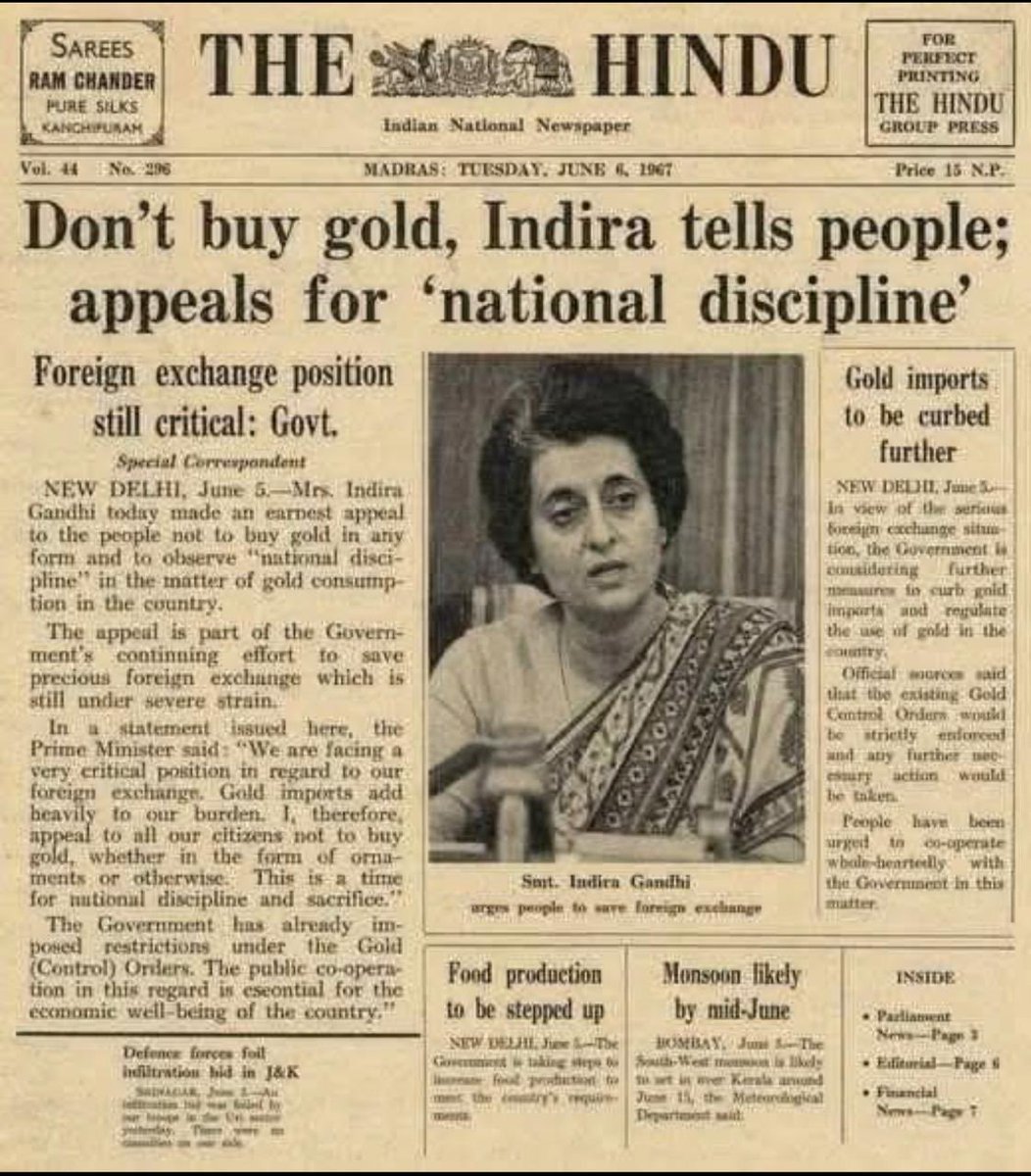 India has seen this movie before.

1966: the rupee was devalued.

1967: citizens were asked not to buy gold in the name of “national discipline.”

1968: the Gold Control Act followed.

And how did it pan out?

Gold demand did not disappear.

It moved into smuggling, black