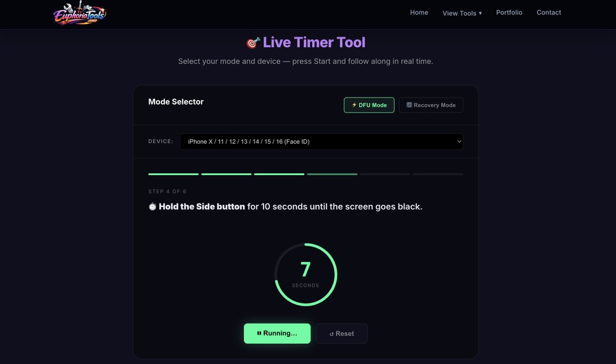 MrCreator1's tweet photo. Revolutionary...
Online #DFU & #Recovery Mode Helper ==> https://t.co/4MaSJFx9Kt

iPhone stuck? Boot loop? Won't turn on? 😰 Before you take it to a repair shop — try DFU or Recovery mode first. We built a free step-by-step timer tool to guide you through it. Takes 30 seconds. ⚡📱