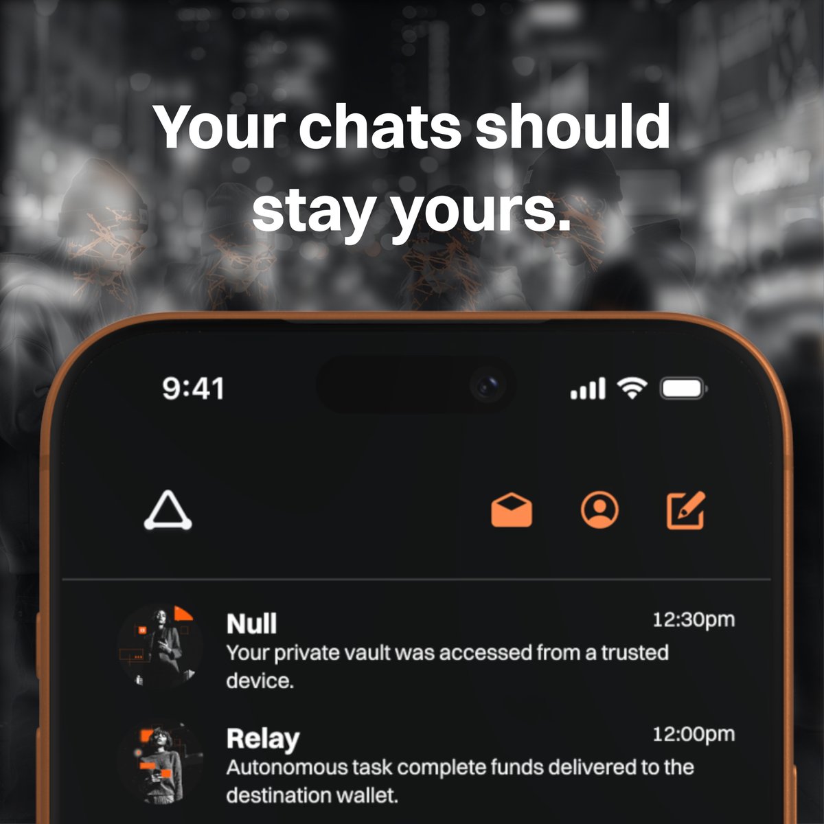 CrypticTechApp's tweet photo. Your chats should stay yours.  
No phone number to sign up. 
No one reading over your shoulder. 

No ads based on what you said.  
Just you and the people you trust.  

Cryptic. https://t.co/7fQhx5eR2v