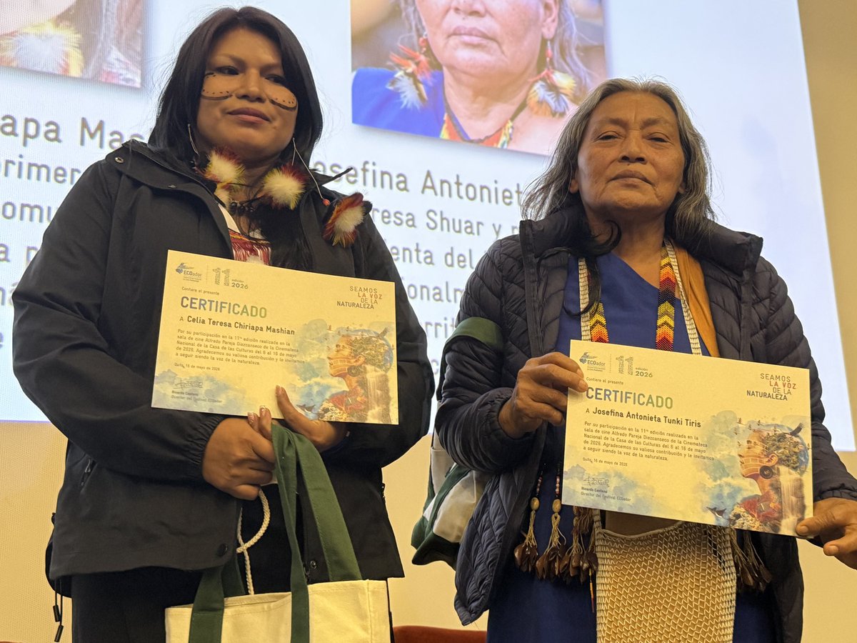 RedTiccaLA's tweet photo. 🎬 Festival Internacional de Cine Ambiental @ecoadorfestival | Josefina Tunki, lideresa shuar, vicepresidenta del CD de la Red #TerritoriosDeVida TICCA Latinoamérica participó como expositora invitada en la inauguración del festival en Quito
📽️ Recomendamos asistir del 6-16 mayo https://t.co/Jjhi5H8Hfa