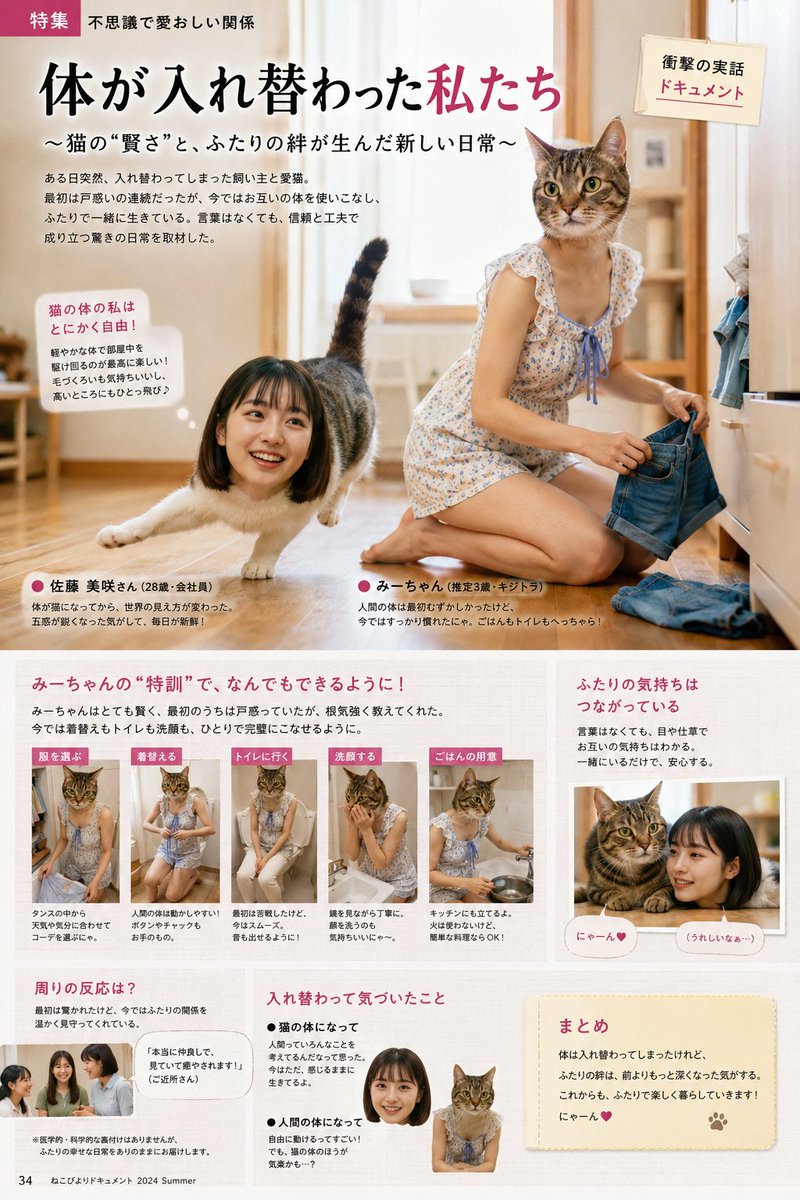 faasutofiaa's tweet photo. ペットの猫と首すげかえ https://t.co/Qlg6tlsj2M