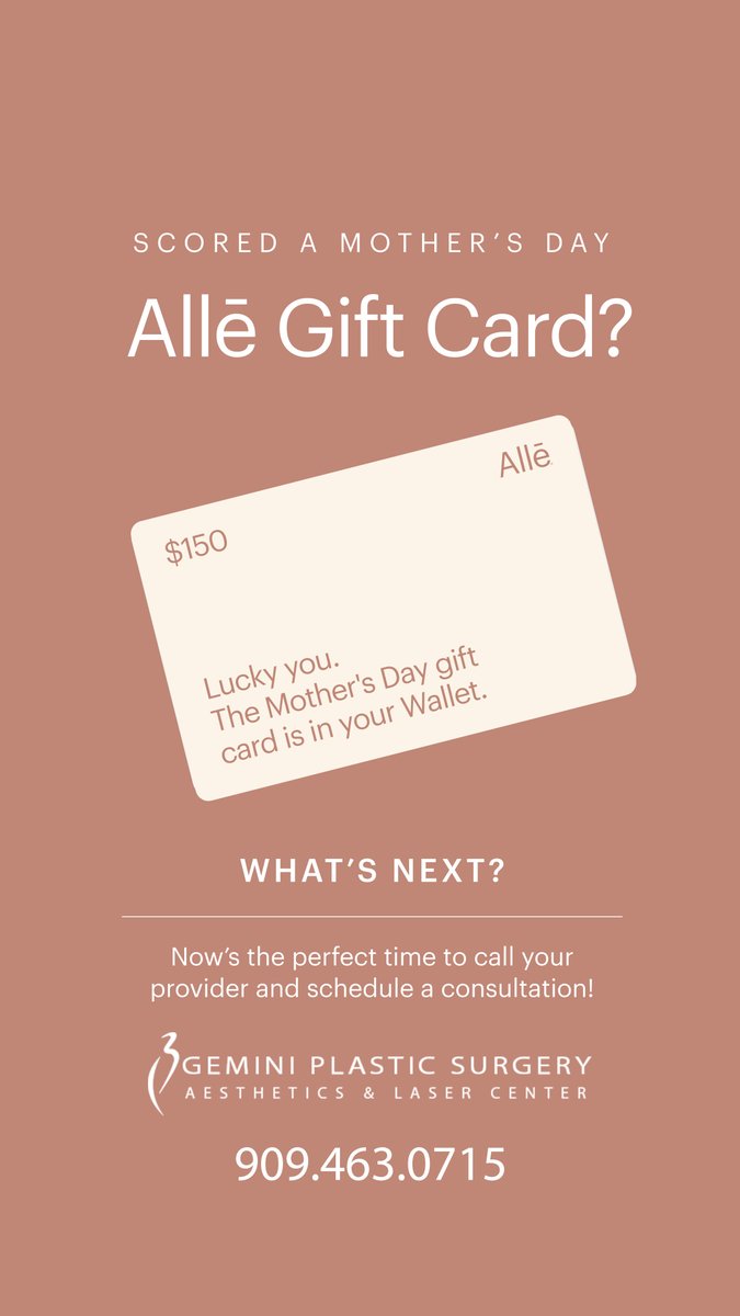 drcesaraguiluz's tweet photo. Ready to use your Mother’s Day gift card? Use your gift card toward injectables, lasers, or skin treatments. Call to schedule your treatment with us.
https://t.co/JwgOzNOyu7
#giftcard #skincare #chemicalpeel #fillers #voluma #juvederm #beauty #geminiplasticsurgery #voluma https://t.co/cdWEF7tIDr