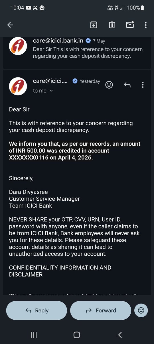 iajaykumarjain's tweet photo. @ICICIBank @ICICIBank_Care @SwiggyCares @ConsumerVoiceIn @jagograhakjago @consaff @PIBConsumerFood @FinMinIndia @MIB_India @RBI @RBIsays Bhai Sahab in behen Ji ko smjhao mene 23 april ko deposit kiya tha to 4 april ko kaise deposit hua mtlb inke hisab se kuch bhi @ICICIBank_Care @ICICIBank @ICICIDirectcare Choor sbhi yha icici m hi bhrti h kya ??? https://t.co/sT9s78KcxS