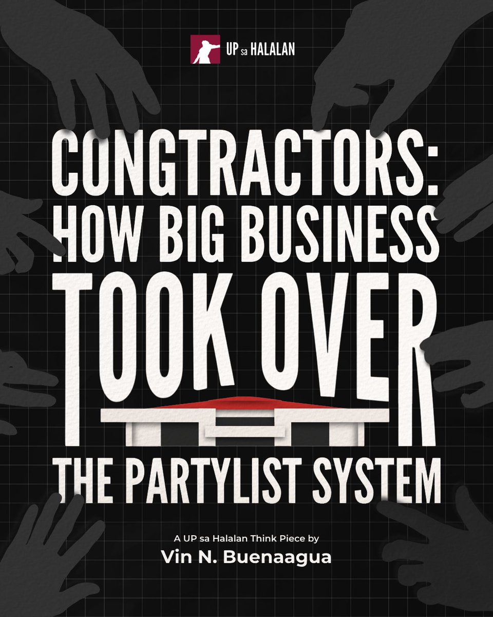UPsaHalalan's tweet photo. 𝐅𝐨𝐫 𝐰𝐡𝐨𝐦 𝐚𝐫𝐞 𝐩𝐚𝐫𝐭𝐲𝐥𝐢𝐬𝐭𝐬 𝐟𝐨𝐫?

With over 20% of partylist representatives being business executives or company owners, questions about the system’s representation of marginalized sectors continue to persist. https://t.co/h9zIZw1EB8