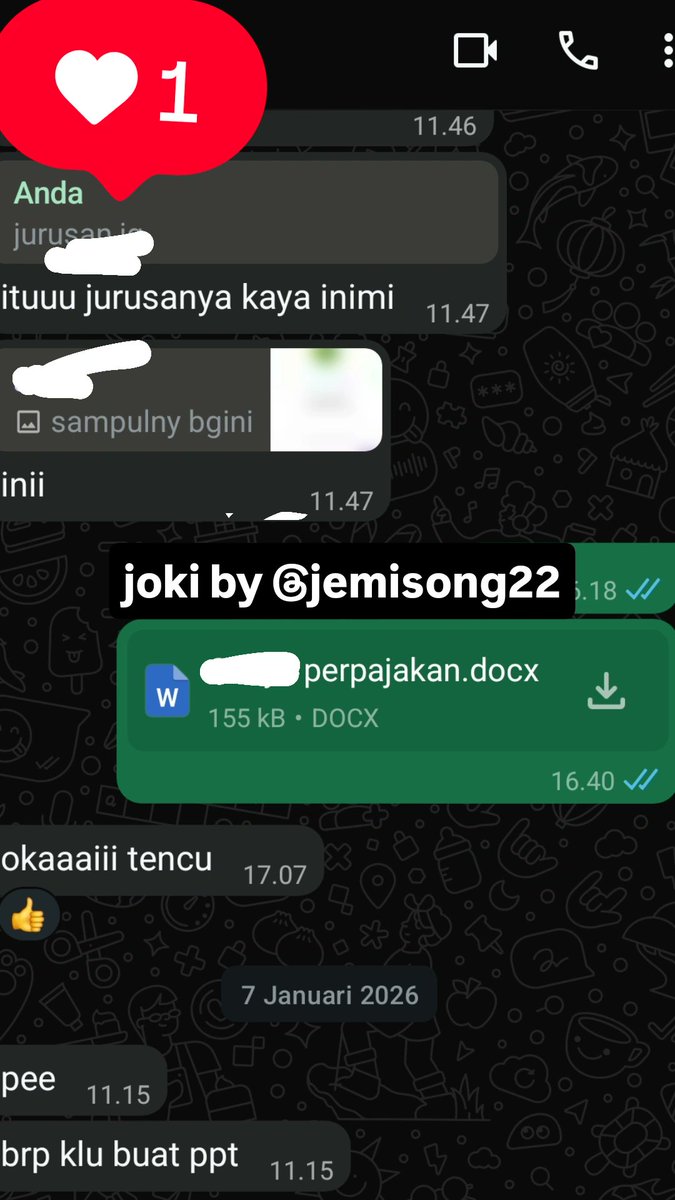 jemisong22's tweet photo. testi dari customer
yuk yang mau joki:
- tugas sekolah
- tugas kuliah
- makalah
- ppt
- formatting dokumen
- parafrase
- rapihin dokumen
- jasa ketik

langsung chat nomor di bio aku
#zonauang
#joki
#jokitugas https://t.co/Su6mtjvbjk