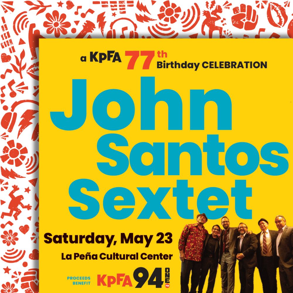 kpfaradio's tweet photo. Join legendary percussionist, composer, and cultural activist John Santos and the John Santos Sextet for a special KPFA 77th Birthday Celebration at La Peña Cultural Center in Berkeley.

With a career spanning over 50 years, John Santos has collaborated with icons including Cachao, Dizzy Gillespie, Tito Puente, Eddie Palmieri, Omar Sosa, and more. The John Santos Sextet brings together master musicians celebrating the deep Afro-Latino roots of jazz.

Saturday, May 23 |Doors at 7pm |Music at 8pm
La Peña Cultural Center
3105 Shattuck Ave, Berkeley

Presented by Tawfic Halaby and Joanna Manqueros of Music of the World, Saturdays at 9am on KPFA.
Tickets at https://t.co/vqOSem3IKV

#KPFA #JohnSantos #LaPeña #AfroLatinJazz #BayAreaMusic #BerkeleyEvents #Jazz #ListenerSupportedRadio @LaPenaCultural