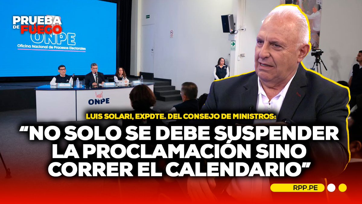 RPPNoticias's tweet photo. 🗳️El expresidente del Consejo de Ministros, Luis Solari, cuestiona la legitimidad del proceso electoral y sostiene que las elecciones quedaron “manchadas” por presuntas irregularidades en el sistema electoral.

👉https://t.co/zCp5R2A101
#PDFRPP https://t.co/woUSm02n7G