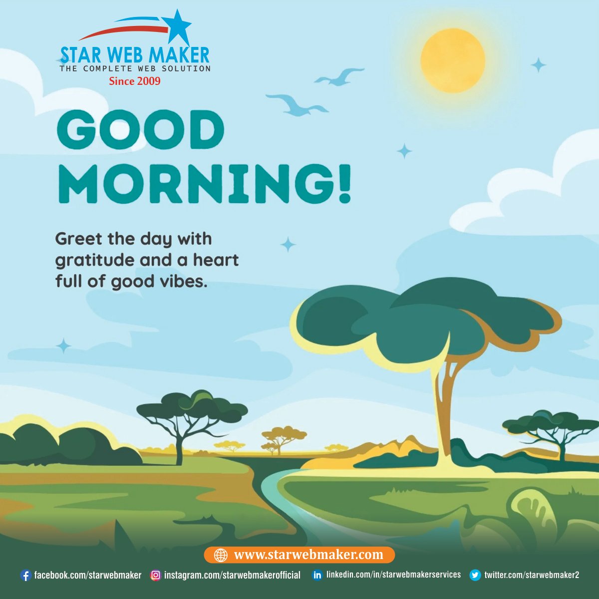 StarWebMaker2's tweet photo. Start your day with determination, and let your progress speak louder than your excuses. Good Morning!☀️
📞 Call us today: +91 7982253158
🌐 Visit: https://t.co/MoWg1hOBuT
#GoodMorning #StayPositive #DailyMotivation #StarWebMaker #GrowthMindset #SuccessJourney https://t.co/zwD0vdlAuP