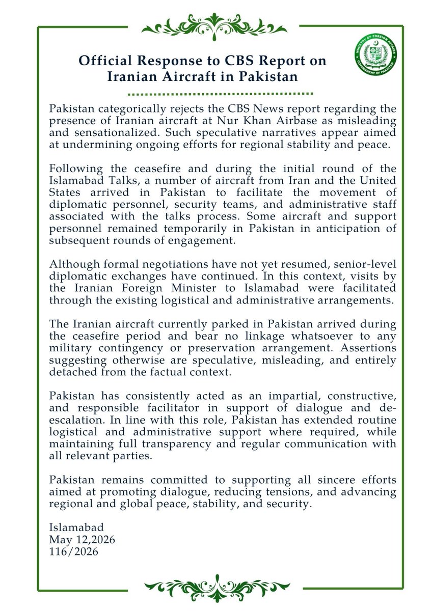Ministry of Foreign Affairs - Pakistan tweet media