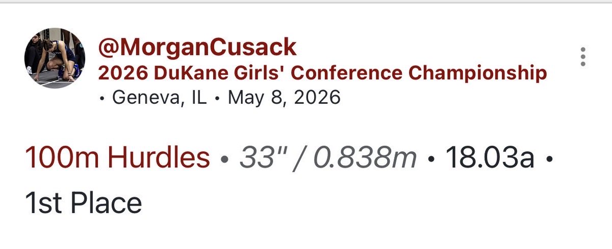 MorganCusack01's tweet photo. 1st Place in Conference 🏆.  Next up Sectionals ❗️#wearelakepark https://t.co/HDvwRv0jAl