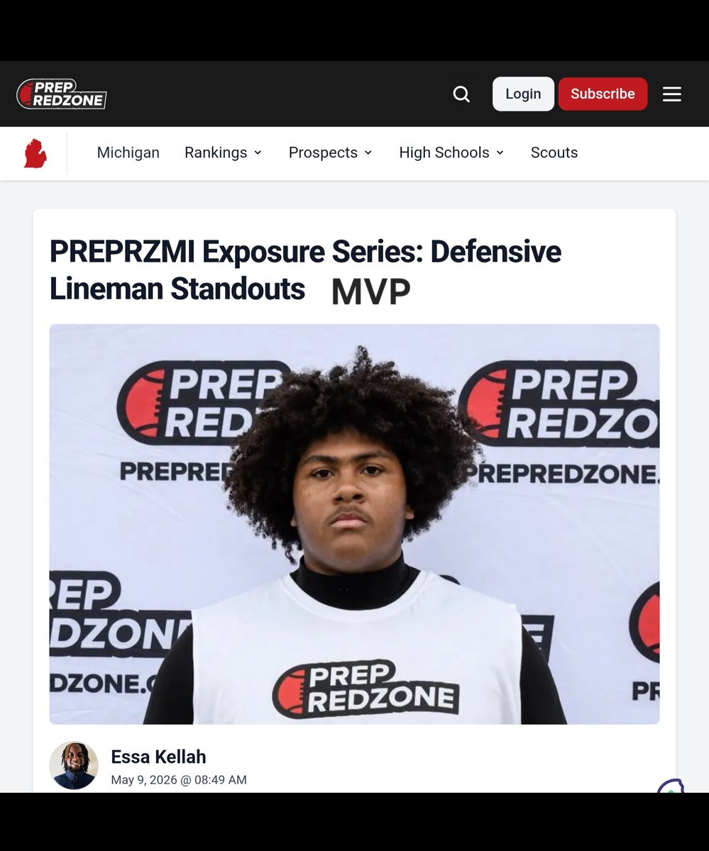 Zubruff's tweet photo. Thanks for the platform @PrepRedzone and for the write up @CoachKNoDuke No.1 Dlineman in the State of Michigan &amp; Ohio in the c/o 2029 #IDontTrainToCompeteITrainToDominate https://t.co/zdgj4Hsl5D