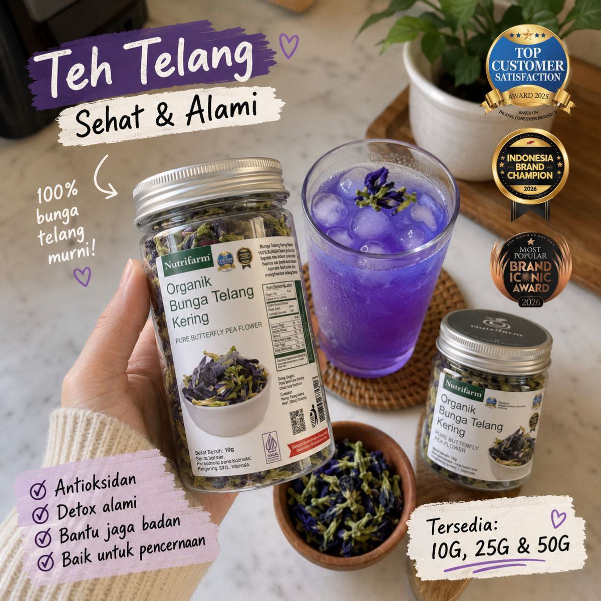 novarkaid's tweet photo. Sering merasa stres &amp; susah tidur? 😩 Cobain rutin minum Teh Telang Nutrifarm biar rileks &amp; detox alami! Mumpung ada diskon spesial hari ini, langsung klik link di bawah yuk! ✨ 

https://t.co/VSfoAwfEuH 

#TehTelang #Herbal #Nutrifarm #TipsSehat #Diskon https://t.co/DM2Ddi9YxV