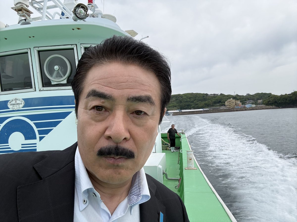 Image for the Tweet beginning: 漁場監視船で、視察@壱岐 