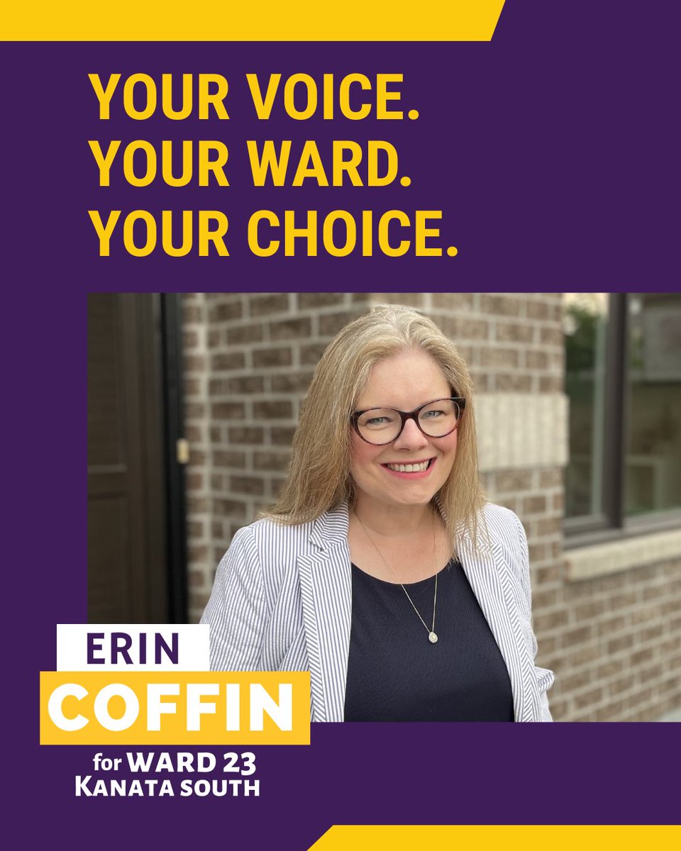sarahmwgilbert's tweet photo. I am happy that Erin Coffin is running again in Kanata South against Allan Hubley - let’s help her out by volunteering and sending donations so she can replace him on council! It’s time Kanata South had proper representation. 

https://t.co/4DKpEe9UrD https://t.co/xqwlve0R8q