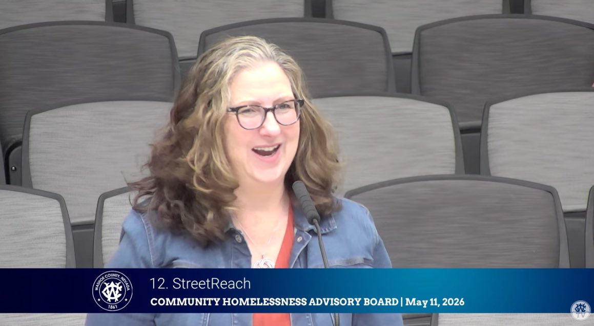 UNevadaGov's tweet photo. Jane Fox, Director of the Larson Institute @publichealthunr, presented to the @washoecounty Community Homelessness Advisory Board on the University’s StreetReach Initiative, which provides low-barrier care for those experiencing homelessness with nurse-led wound care and testing. https://t.co/EuXmDO8G6Z