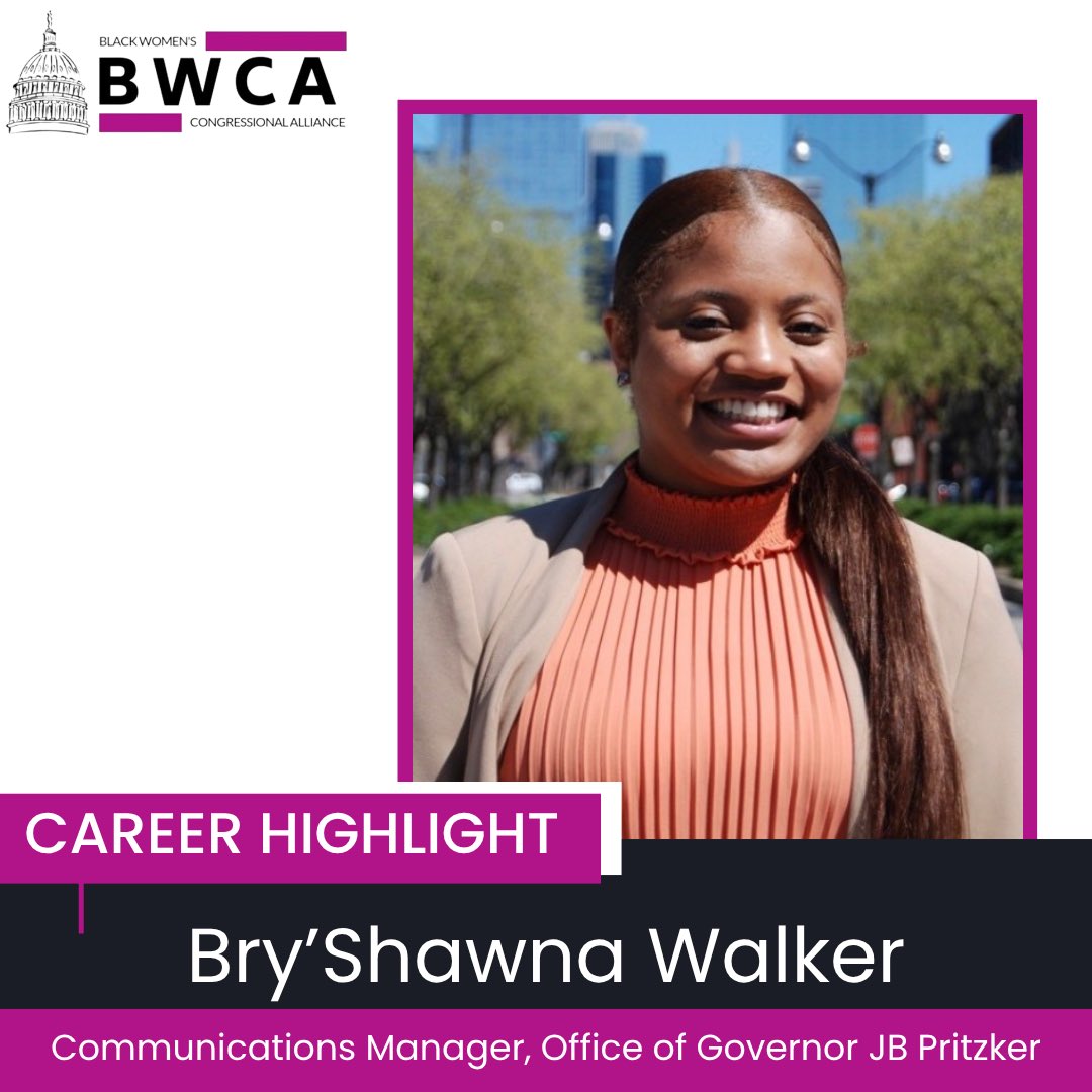 BWCADC's tweet photo. Congratulations to Bry’Shawna Walker on her new role as Communications Manager in the Office of Governor JB Pritzker. Previously serving as Press Secretary for Rep. Shomari C. Figures, we are excited to see the strategic communications leadership she will bring in this next role. https://t.co/pARLrpUPLL