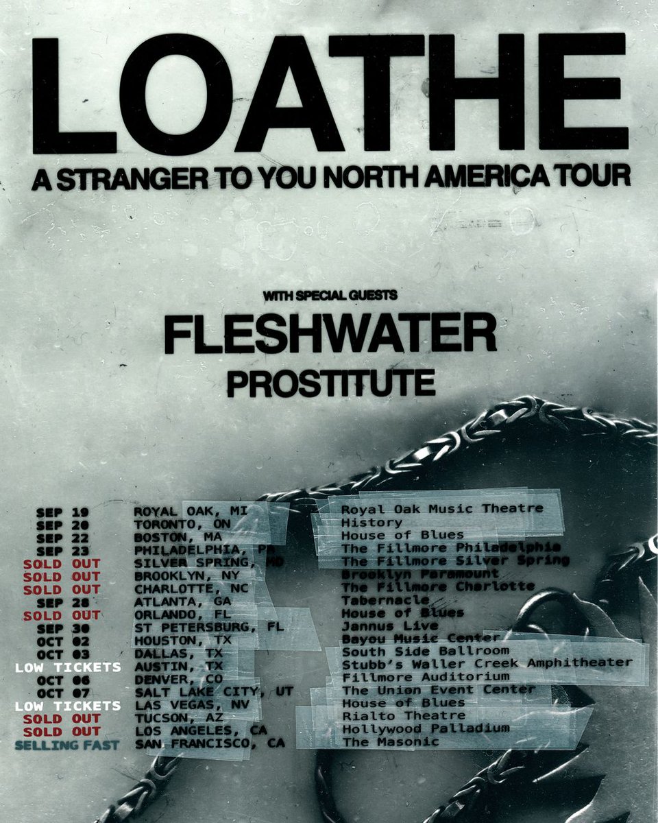 loatheasone's tweet photo. Sold out:
Silver Spring
Brooklyn
Charlotte
Orlando
Tucson
Los Angeles

Low tickets/selling fast:
Austin
Las Vegas
San Francisco

https://t.co/XcLoZXV053 https://t.co/Io0LASlOYZ