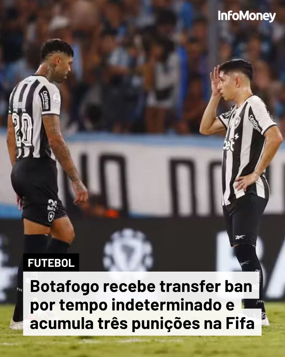 infomoney's tweet photo. Punição é pela dívida com o Atlanta United, dos EUA, pela contratação do argentino Thiago Almada em 2024

Leia mais no site do InfoMoney: https://t.co/u4hpSqfGLn

Foto: Cristina Sille/Reuters

#Futebol #Botafogo #Transferban #Esportes #Fifa https://t.co/KEohdBa6QG