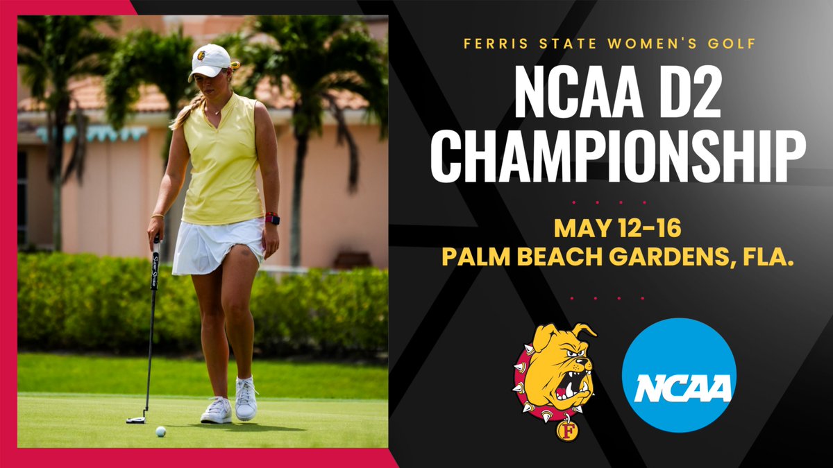 ferrisathletics's tweet photo. GO BULLDOGS! Ferris State women's golf opens up action in the NCAA D2 National Championships on Tuesday in Florida! https://t.co/BQ66Xvg84u @FerrisStateGolf https://t.co/QXXfUNCHMj