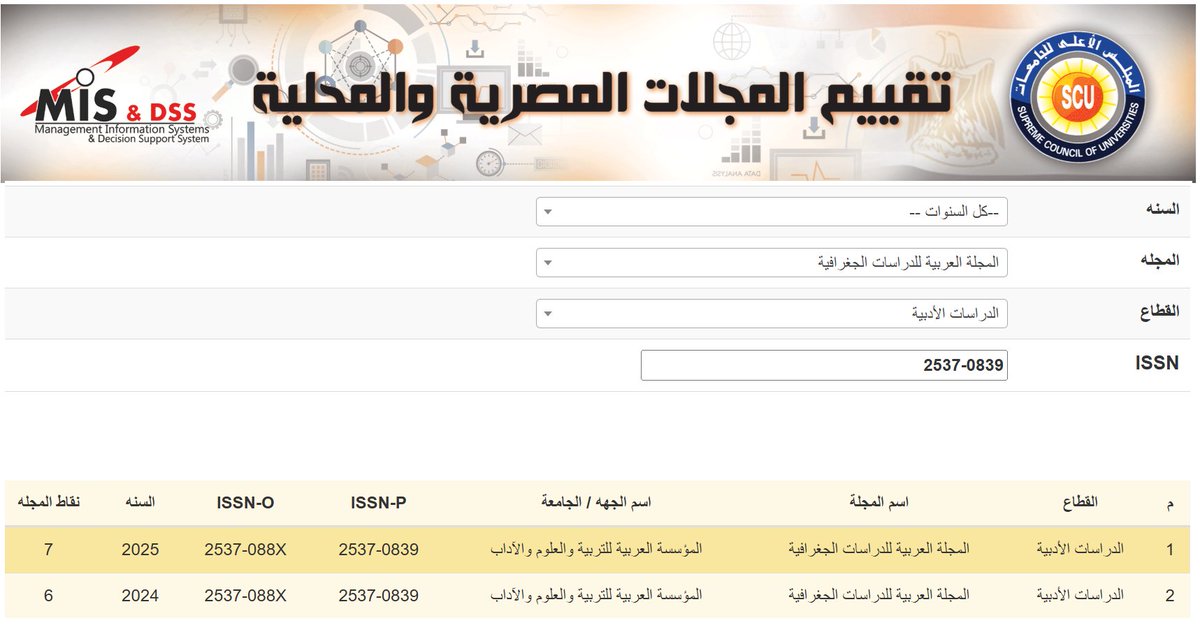 aiesaorg's tweet photo. 📕صدر العدد ( 27 ) من المجلة العربية للدراسات الجغرافية
📒 المجلد التاسع– أبريل 2026
🛎️للنشر في العدد القادم ..  📥
*search.aiesa@gmail.com
☎️️ للاستفسار:   00201156939552
📚 جميع بحوث العدد كاملة على رابط المجلة : 

https://t.co/xcubz16UQY https://t.co/cHetelEgSb