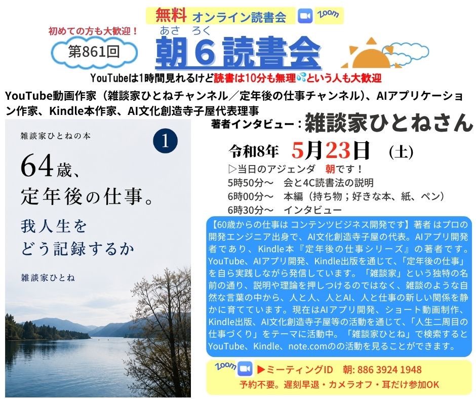 朝6(あさろく)読書会 tweet media