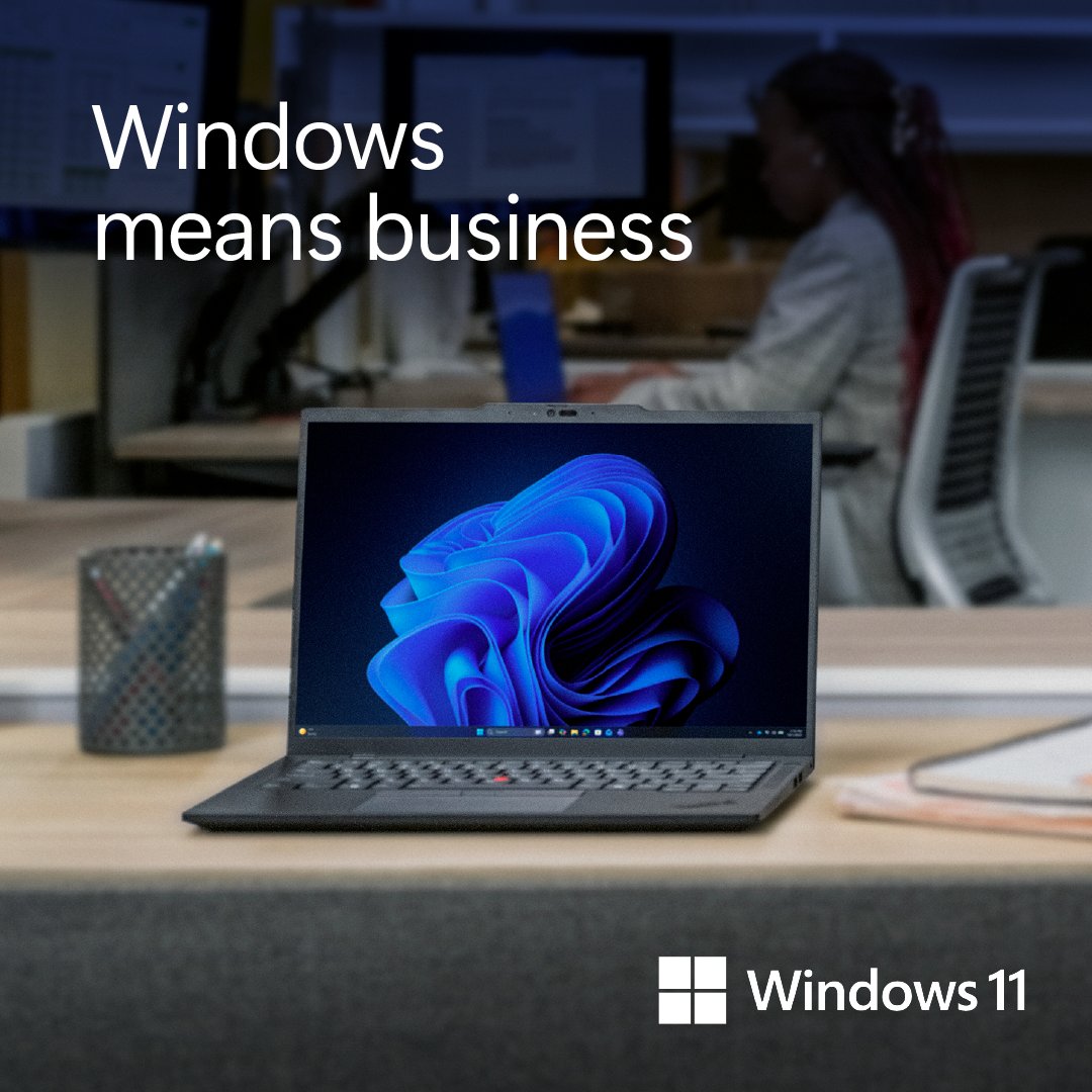 WindowsAtWork's tweet photo. Windows 11 Pro helps IT teams spend less time managing device interruptions—and more time moving AI initiatives forward. 

Learn more: https://t.co/dYIv9qcVFc https://t.co/R5VswI9iZ8
