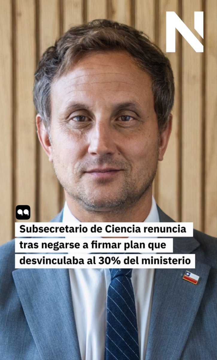 1/ La ministra de Ciencia le pidió a su subsecretario despedir a 40 personas. Casi el 30% del ministerio. Él se negó y ofreció renunciar. 👇