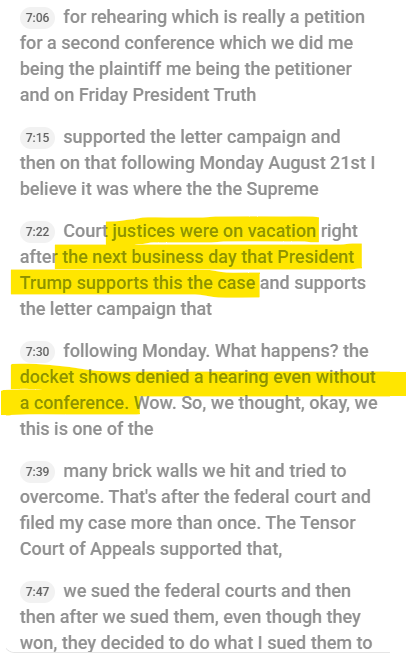 janeway888's tweet photo. @Lhayes67 The video contains speculation that the 2nd conference denial was carried our irregularly which somewhat mimics an error of sorts that had transpired at the federal courts level that had ended up working out in favor of the Brunson case moving forward. Hand of Providence at work? https://t.co/7tr13CCpos