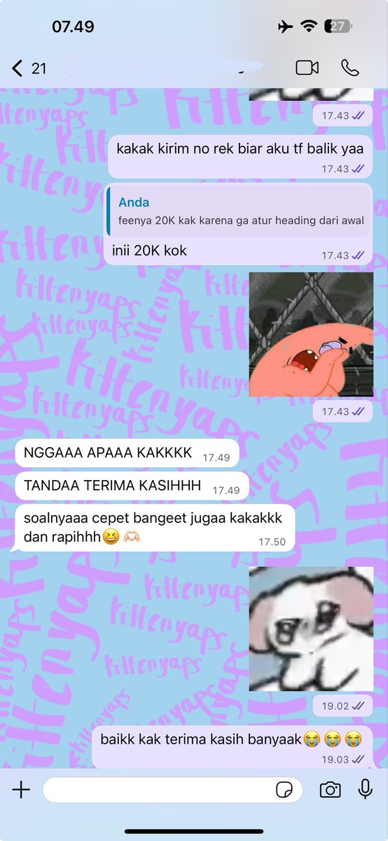 kittenyaps's tweet photo. @c ini testi joki tugas recehan wkwkw kadang cust ga aku bolehin bayar tapi pada minta bayar😭🤲🏻
1: cari jurnal, 5K jeeee
2: pisahin halaman😭 sama benerin nomor halaman, in rush 2 menit beres👍🏻
3: rapihin format dikit seupil
4: joki daftar isi sama atur nomor halaman https://t.co/D6SYm5mwQg