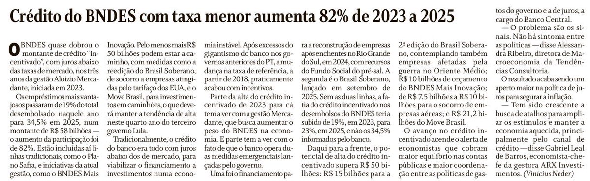 EconomicsArtBRL's tweet photo. Depois de eliminar a concessão de financiamentos subsidiados sem sentido na gestão de Maria Silvia Marques, gestão de Aloizio Mercadante traz de volta os subsídios. Um dos problemas é que os subsídios com recursos públicos não são decididos pelo Congresso e sim pelos executivos do banco