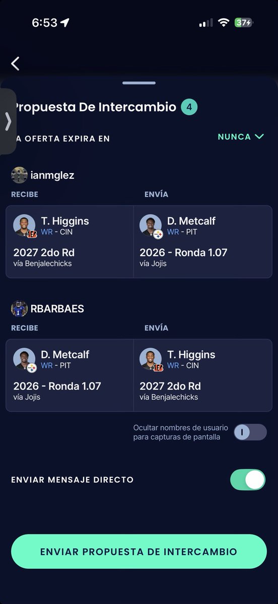 ianmglez's tweet photo. @Elite_Drafters Hi! I couldn’t get Lemon. I’m drafted Price. I’m thinking about proposing this trade. What do you think? https://t.co/0v4FLvVgPt