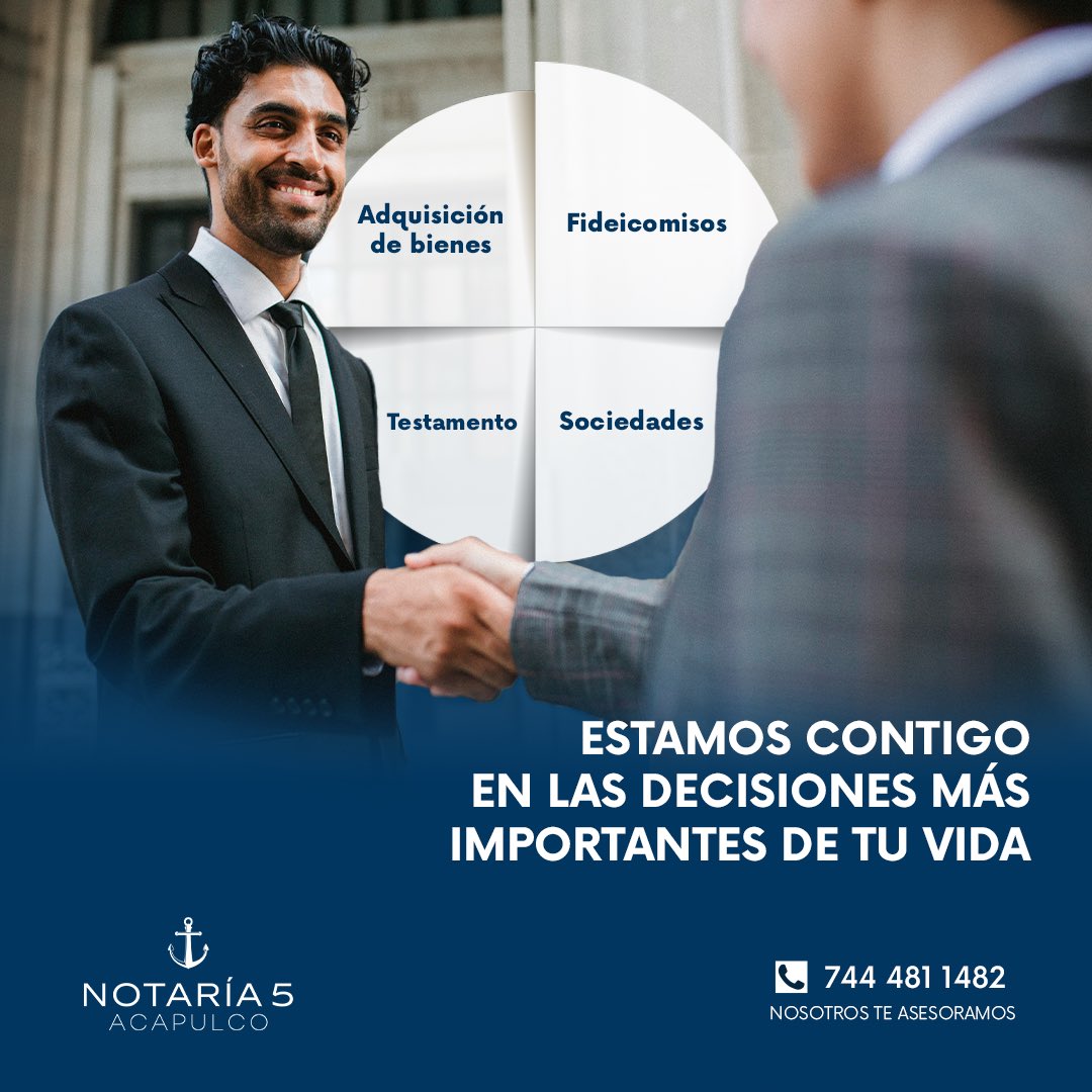 Notaria5Aca's tweet photo. Con más de 40 años de experiencia, en la Notaría 5 te acompañamos en los momentos y decisiones más importantes de tu vida, ofreciéndote estabilidad, seguridad y tranquilidad para tu futuro.

📍Estamos ubicados en Nao Trinidad 7, Costa Azul, C.P. 39850. https://t.co/CRqusZ8WMB
