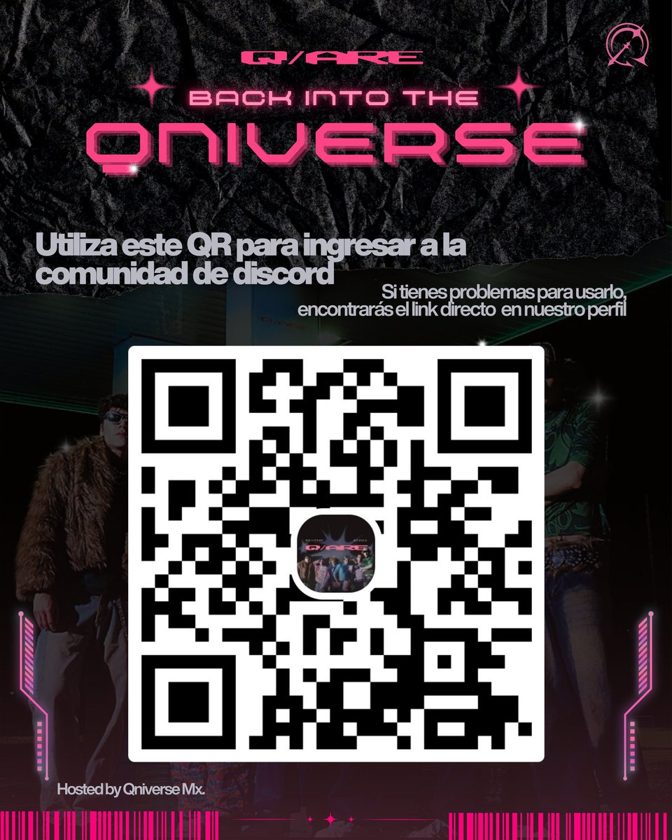 q_aremexico's tweet photo. ¡Ya pueden unirse a nuestro servidor de Discord! 

Aquí realizaremos todas las actividades del comeback de Q/Are ✨

Escanea el QR de la publicación y acompáñanos para esta noche especial 👀

#Q_ARE #Qniverse #ComebackParty #Fú https://t.co/PTwRCmnkMt