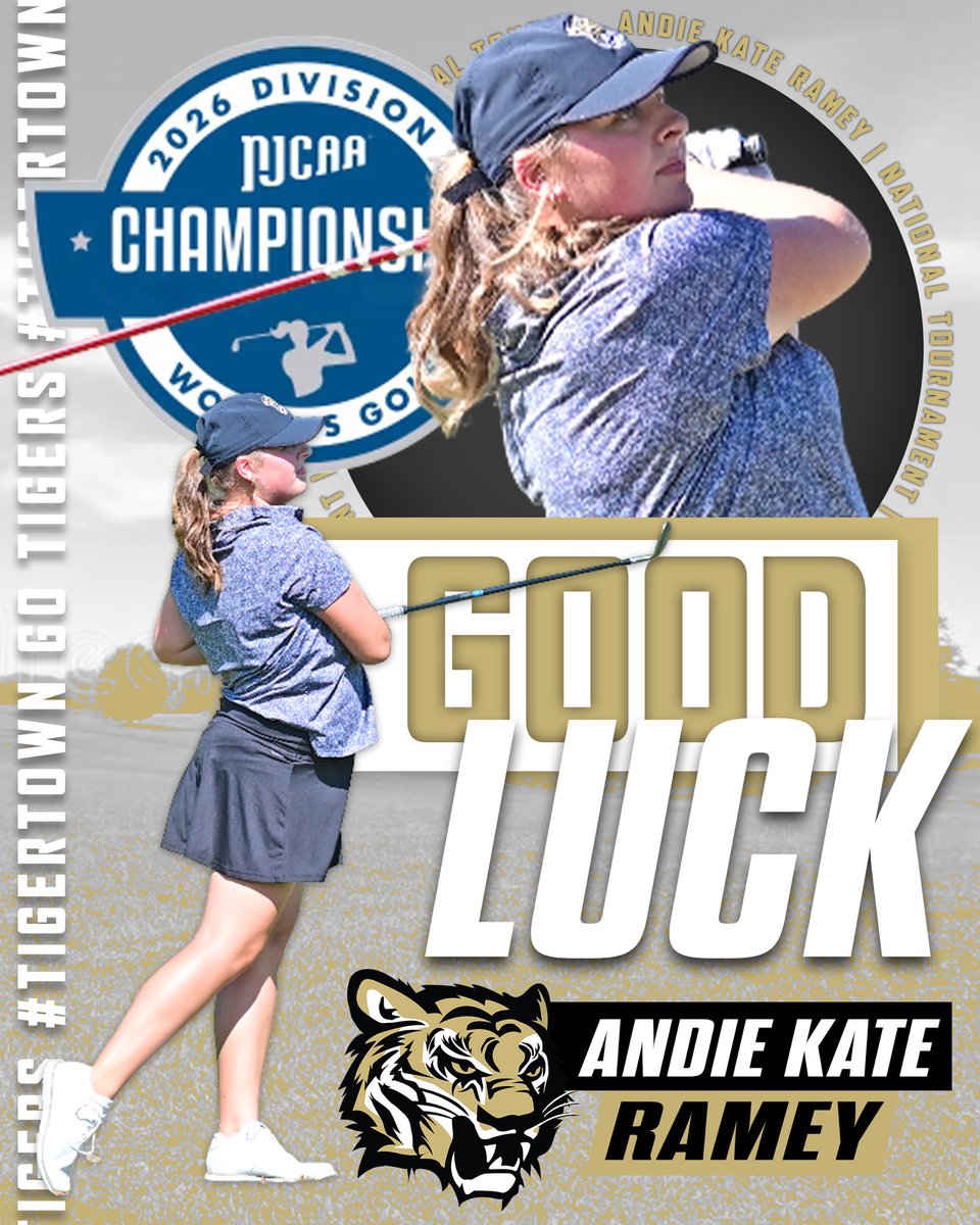 NEMCCTigers's tweet photo. ⛳️ Good luck Andie Kate Ramey!
She becomes the first Northeast Tiger to compete in the NJCAA Women’s Golf National Tournament tomorrow in Tuscaloosa!

🐯 #TigerTown https://t.co/6rYTQj0dBG