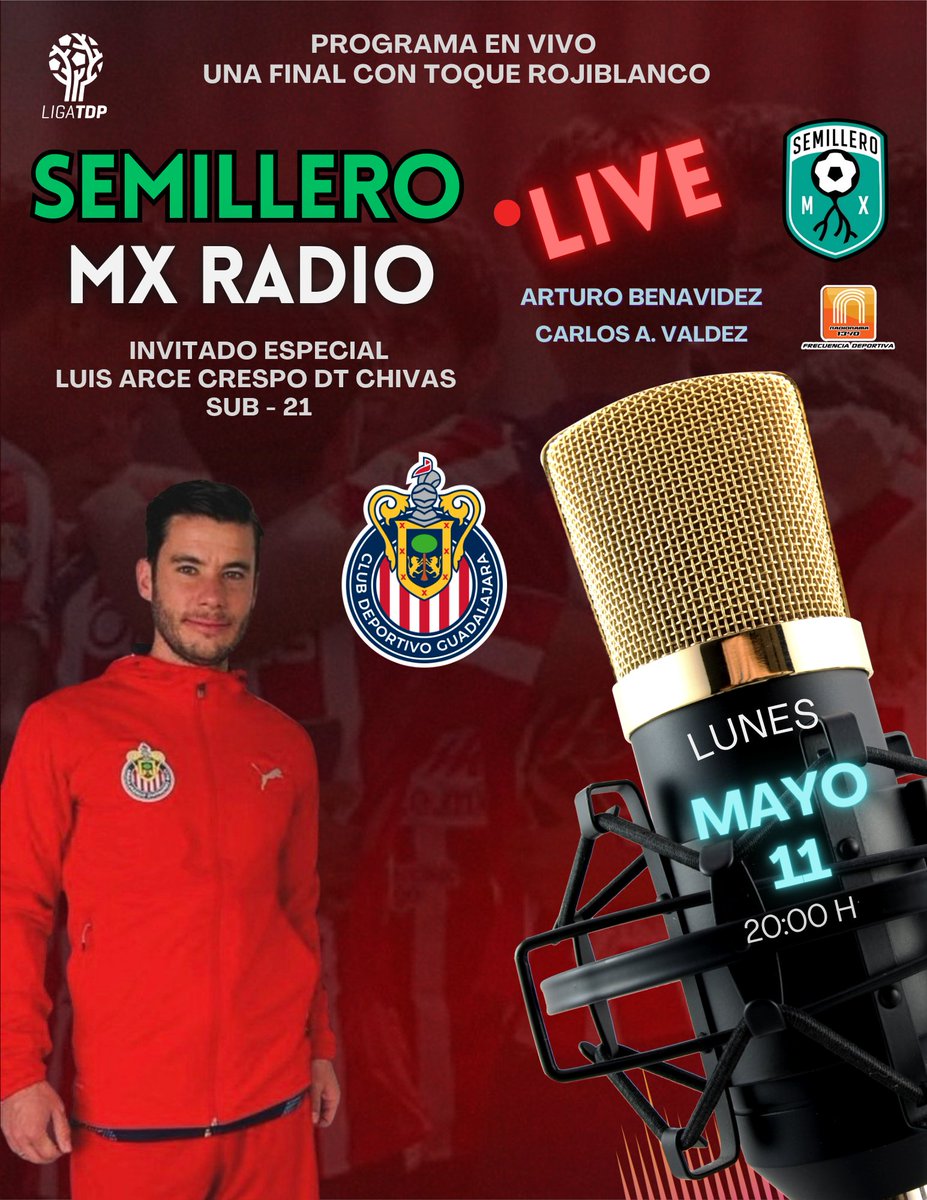 MxSemillero's tweet photo. ¡ALCANZAR LA GLORIA! 🏆🫡

La cantera ha vuelto a levantar la mano 👋🏻 una vez mas en la gran final. 

Y para ello, Luis Arce DT de Chivas #Sub21 en entrevista previo a esta serie ☝🏻a través de https://t.co/1ilIbj1Xxg

@arturobenavidez  y @CAValdez26 en punto de las 20:00 horas https://t.co/2HeUixCgvA