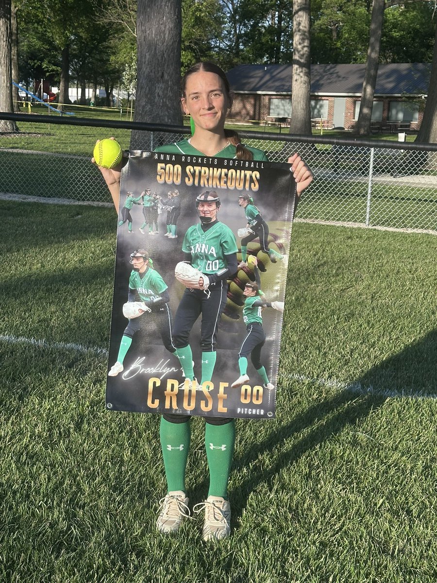 AnnaRocketsSB's tweet photo. Brooklyn Cruse pitched her 500th career strikeout tonight! 🔥 Congratulations Brooklyn, we are so proud of you! https://t.co/qwyf8vJOzg