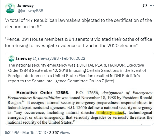 janeway888's tweet photo. "Loy Brunson-Constitutional scholar &amp; 1 of 4 trumpet playing brothers-knows members of Congress DO NOT have the broad immunity that many of them think they do-they could be REMOVED for FAILING THEIR CONSTITUTIONAL RESPONSIBILITY TO EXAMINE the 2020 ELECTION RESULTS"

ain't over👇 https://t.co/U2tp1BxHPH