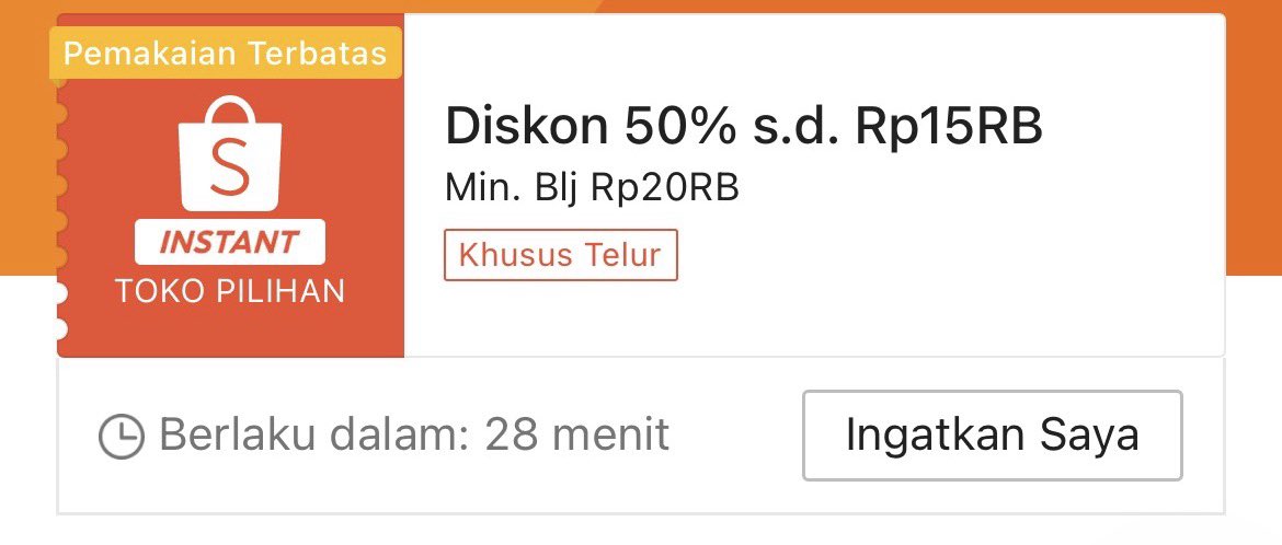 updatediskonan's tweet photo. • Telur diskon 50% sampai 15RB
• Min. transaksi 20RB
• Jatah terbatas, pakai pukul 09.00 WIB
• Khusus pengiriman instan

Cek: https://t.co/Rfd4H71nY5 https://t.co/BWONPVtUmJ