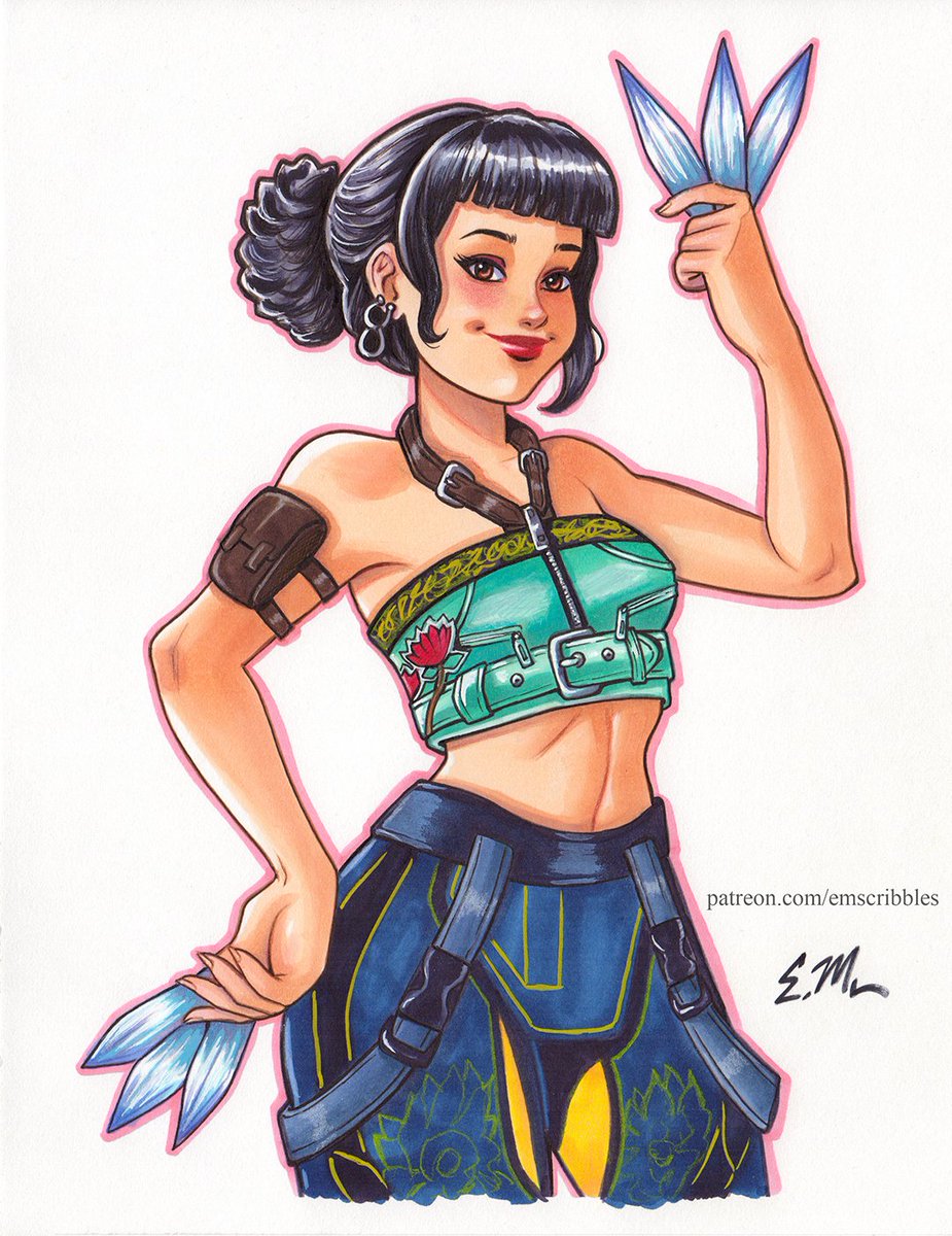 em_scribbles's tweet photo. I'm drawing the KPop Demon Hunters and decided to start with Zoey. If I get done in time, I'll offer them as prints at Thy Geekdom Con. DM for details if you'd like to own the original art. :)

Materials: Mixed media on 8.5 x 11 vellum bristol. https://t.co/Js2mlNXlEv