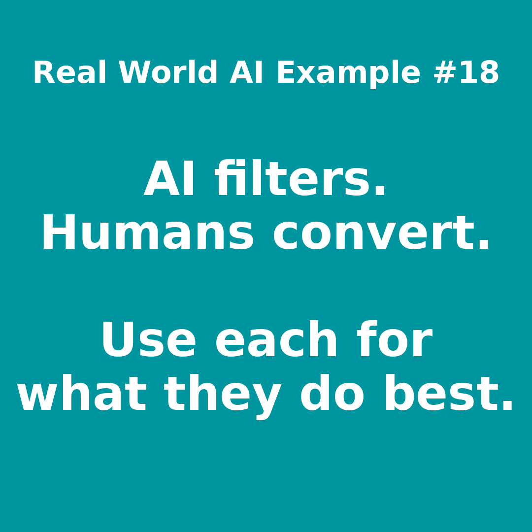 DavidKatic2's tweet photo. Real world AI example number 18, and this one is a perfect lesson in why "more leads" is almost never the right answer.

I've just started working with a builder who gets around 15 leads a day from Facebook, plus a steady flow from contact forms on the website. Every single one of those leads, no filtering, no qualification, gets dumped straight to the sales team.

Now there's a rule that holds true in pretty much every lead funnel I have ever looked at. If you generate 100 leads, around 50 will be poor, 30 will be good, and 20 will be red hot.

So you can see the problem right away.

Half of the sales team's time is being spent on leads that were never going to buy. People who are not ready, not financed, not serious, or just curious. And sure enough, when I sat down with the team, the first thing they said was that the lead quality felt poor and they felt like they were wasting their time on a lot of them. Which makes complete sense, because they were.

So we are completely revolutionising this for them.

Here is what we are rolling out.

When a lead comes in from Facebook, the website, or any other channel, an AI bot fires a friendly text message to the person within two minutes. It asks two or three qualifying questions. Are you looking to build now, or in the next 24 months. Have you got the budget and finance ready to go. Nothing probing, nothing heavy, just enough to work out where the person actually sits.

The AI then sorts the lead in the builder's CRM into one of three buckets. Poor, good, or hot.

Poor leads drop straight into a nurture sequence so we stay in touch with them for when their situation changes. Good and hot leads get pushed through to the sales team to call.

Here is what changes the moment we flick this on.

The sales team only ever see good and hot leads. Same lead source, same volume, same spend. We have not changed a single thing about where the leads come from. We have just stopped the poor ones reaching the sales team. The first thing they will say is, "the lead quality has gone up". It hasn't. We have just stopped the rubbish coming through.

Three real benefits sit underneath this.

First, the sales team get their spring back. Every lead they look at is a real conversation, so they pick up the phone with energy and intent instead of dread.

Second, they have far more time in their day for deeper conversations with the people who actually matter. Quality of conversation goes up. Conversion goes up.

Third, speed to lead. Every lead gets a text within two minutes of submitting. That is the window where the person is still excited, still on their phone, still emotionally connected to the enquiry. Reach them in two minutes and they will talk to you. Reach them in two hours and they have already moved on to the next builder.

This is exactly where AI earns its keep. Let the AI do the heavy lifting on qualification. Shield your people from poor leads. Give them only the conversations they can actually win.

Humans are excellent at converting. AI is excellent at filtering. Use each for what they are best at, and your sales team's performance lifts overnight.

#ai #building #business #automation #chatgpt #construction #leadgeneration