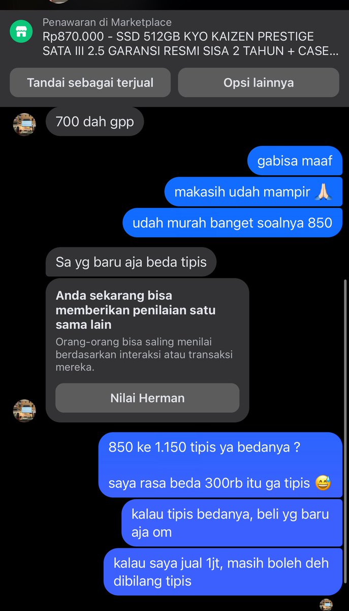 KyritokunStore's tweet photo. Jualan di FB kadang suka bikin emosi ya (:
jual murah lo

Rp.850.000 aja

cb jual disini

WTS SSD 512GB KYO KAIZEN PRESTIGE SATA III 2.5 GARANSI RESMI SISA 2 TAHUN

NO MINUS 
GARANSI MASIH 2 TAHUN
BONUS : CASE HARDISK EXTERNAL ORICO

#zonauang  #zonajajan #zonaba https://t.co/dzMrZv65Uw