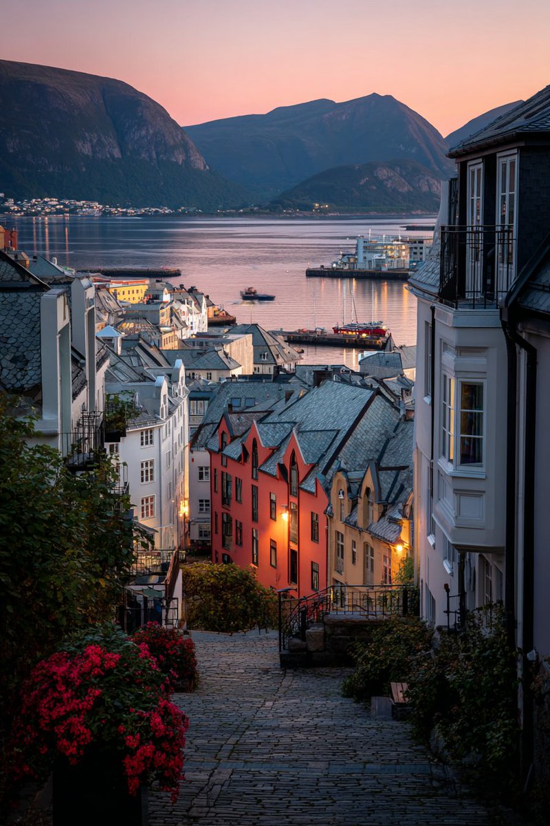 WorldnPictures's tweet photo. Ålesund, Norway 🇳🇴 https://t.co/IEYs9D6sb7