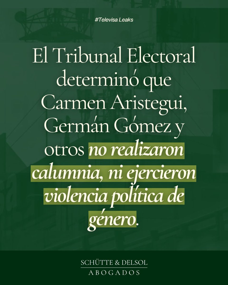 SchutteyDelsol's tweet photo. La Sala Superior del TEPJF resolvió que no existió calumnia ni violencia política contra dato protegido en razón de género en el PES promovido contra Germán Gómez García, #CarmenAristegui, Juan Omar Fierro Mendoza, @AristeguiOnline y 24 cuentas de X. https://t.co/GeAAADTXX8