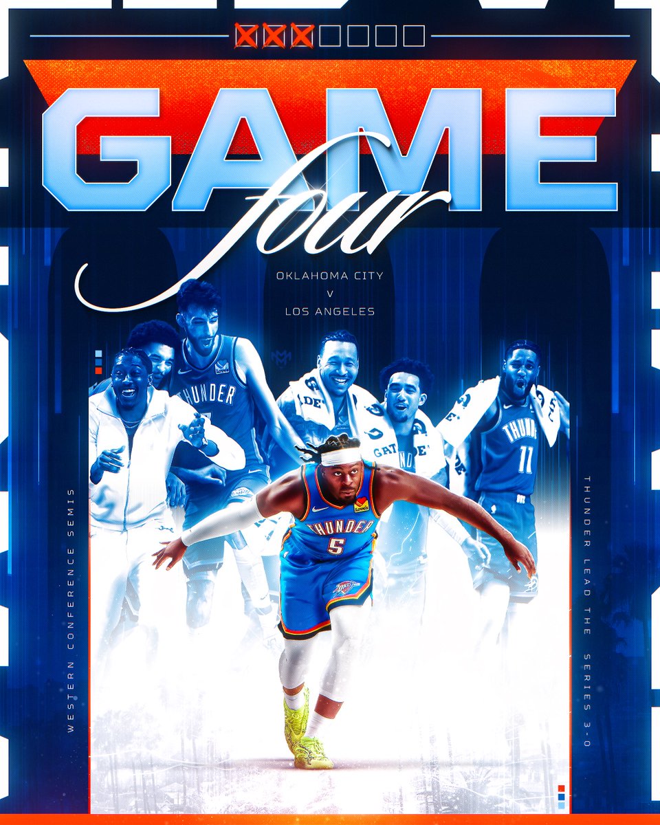 MilesMCreations's tweet photo. Gameday ⚡️Lakers v Thunder at 9:30 on Prime

-

OKC looking to beat the Lakers for the 8th time this season en route to clenching the WCF. https://t.co/TeYouEC29A